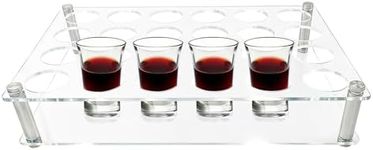 Shot Glass Tray Holder 1.5 Inch Hole Glasses Tray Convenient Serving Tray Wine Cup Organize Rack for Vodka Tequila Whiskey Liquor Gifts Party Weddings Club (24 Hole)