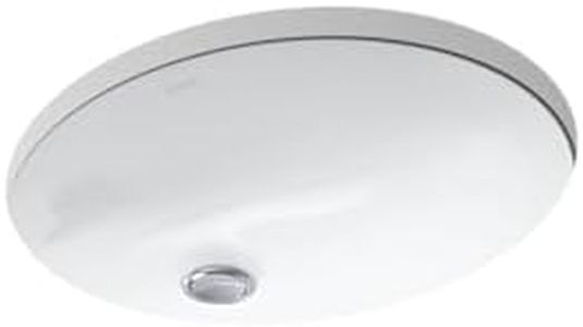 Caxton Oval 15" x 12" Undermount bathroom sink, White