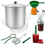 Water Bath Canner 21.5 QT, Canning Supplies Starter Kit, Stainless Steel Canning Pot with Rack and 6 Pieces Canning Tool Canning Kit for Beginner Making Cans at Home