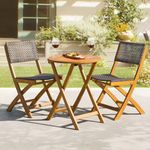 IDZO Solid Bistro Set, FSC 100% Certified Acacia, Wood Wicker Design, OneSize