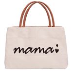 RAYSTAR Mom Mama Bag, MomTote bag for Hospital, Shopping, Beach, Travel - Gifts for Mom Mama New Mom, Beige