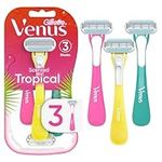 Gillette Venus Tropical Disposable Razors for Women, 3 Count, Designed for a Smooth Shave, Tropical Fragrance Scented Handles