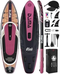 Dama Paddle Board, Wide Stable Structure for Beginners, Smooth Gliding for Yoga and Fishing, 11' x 34" x 6", 400 lb Weight Capacity, All-Around Design for Multi-Person Use, Pet-Friendly