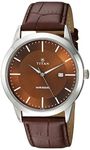 Titan Quartz Analog with Date Brown Dial Leather Strap Watch for Men-NS1584SL04