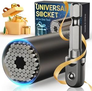 Universal Socket Tool Gift for Men, Super Grip Socket Set Fits Standard 1/4'' - 3/4'' with Multi-Function Power Drill Adapter, Valentines Day Gifts for Him, DIY, Dad, Kids, Husband, Boyfriend