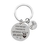 Dad Gifts Keychain,You're My Favorite Weirdo Keychain Fathers Day Keyring Daddy Birthday Gifts Keyring from Son Daughter Best Dad Ever Gifts Keychain for Dad Christmas Thanksgiving Day A4-HXYSK