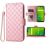 Elisorli Compatible with Cricket Dream 5G/Innovate 5G/AT&T Radiant Max 5G/Fusion 5G Wallet Case Wrist Strap Lanyard and Leather Flip Card Holder Stand Cell Phone Cover for ATT G5 6.82 Women Men Pink