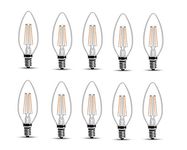 wipro Garnet Base E14 4-Watt LED Bulb (Pack of 10, Yellow)