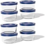 DURA LIVING 16-Piece Glass Food Storage Containers Set (8 Containers + 8 BPA-Free Lids) | 1-Cup, Leakproof | Microwave, Freezer, Oven & Dishwasher Safe | Ideal for Meal Prep & Pantry Organization