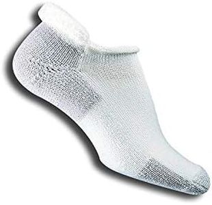 Thorlos Unisex Thick Padded Running Socks, Roll Top, White/Platinum, Medium (Women's Shoe Size: 6.5-10, Men's Shoe Size: 5.5-8.5)