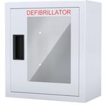 NLShan AED Cabinet Fits All Brands AED Defibrillators，Wall Mounted Storage Cabinet with Metal Steel Plate & Magnet Lock for Emergency at Home, Office and Public Place,14.2 * 7.9 * 15.8 inch