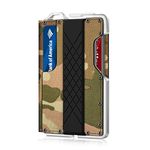 MURADIN Dapper Leather Bifold Wallet – Genuine Tactical Wallet – Minimalist Card Wallet for Men – RFID-Blocking Aluminum Metal Slim Wallet (Camouflage)