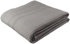 GILDEN TREE Waffle Towels Quick Dry Lint Free Thin Bath Sheets 40x80 Oversized Extra Large for Adults, Classic Style (Pewter)