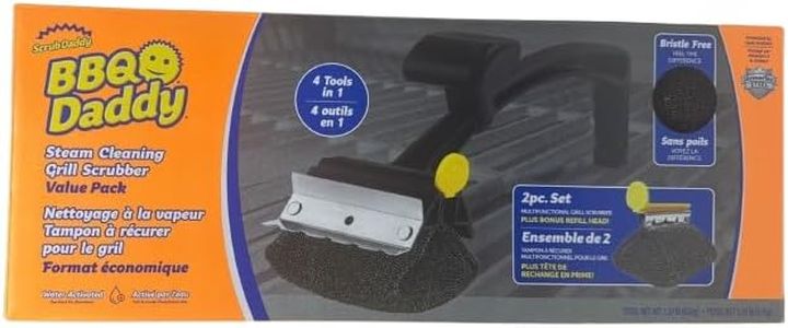 Scrub Daddy - BBQ Daddy Steam Cleaning Grill Scrubber Value Pack, Durable & Heat Resistant, Water-Activated FlexTexture, Made in Vietnam