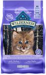 Blue Buffalo Wilderness High Protein Grain Free, Natural Kitten Dry Cat Food, Chicken 2.2kg bag - Medium Bag, kibble