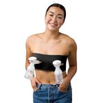 Pump Strap Hands-Free Pumping Bra, Breast Pump Bra for Breastfeeding Pumps for Women, Hands Free Pumping Bustier, Black, A/DD