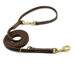 Nordkawa Leather Dog Leash - 8FT Multi Function Genuine Leather Leash for Dogs, Hands Free Dog Training Leash, Adjustable Slip Lead Dog Leash for Small, Medium and Large Dogs (Brown) (8ft)