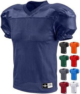 Exxact Sports Men’s Football Practice Jersey - Pro-Style, Lightweight & Breathable Mesh Football Jersey for Men (Navy, Adult 2XL/3XL)