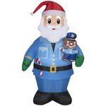 7 Foot Police Officer Santa Light Up Christmas Inflatable Lawn Decoration