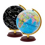 Exerz 20cm Illuminated World Globe (English) - Political Map (Day) - Constellation Stars (Night) - Light Up LED Lamp