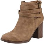 TOETOS Women's Chunky High Heel Ank