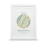 Where we got engaged map print | Engagement gift (A4-30x21cm, Print & Standard Frame)