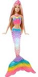 Mermaid Barbie Doll with Light-Up Rainbow Tail, Mermaid Toys