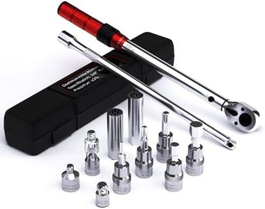 MOCINE Llave Dinamométrica 3/8", 5-60 Nm Llave de Torqu, Bicicleta, Moto,Bujías Set, 13 piezas, Con barra de extensión de 250 mm, adaptador de 3/8" a 1/2" y 1/4", Magnética de Bujía,Junta Universal