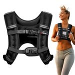 Amstaff Fitness Weighted Vest - Weight Vest for Running, Strength Training & Muscle Building, Features Reflective Stripe for Safe Outdoor Workouts (16lbs, Black)