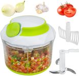 Brieftons QuickPull Food Chopper: Large 4-Cup Powerful Manual Hand Held Chopper/Mincer/Mixer/Blender to Chop Fruits Vegetables Nuts Herbs Onions for Salsa Salad Pesto Coleslaw Puree