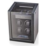 Watch Winder for 4 Watches with 15 Winding Programs and 3 Watch Storage Slots, Carbon