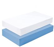 Dudu N Girlie Crib Fitted Sheets 90 x 40 cm Cotton | Cradle Fitted Sheets Jersey Soft Bedsheet Hypoallergenic Elasticated Breathable Pram Fitted Sheets (Pack of 2, White & Blue)