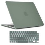 OJOS Compatible with New MacBook Air 13.6 inch Case 2022 2023 2024 Release M3 A3113 M2 A2681 Chip with Keyboard Cover, Protective Plastic Hard Shell Case Cover (Midnight Green)