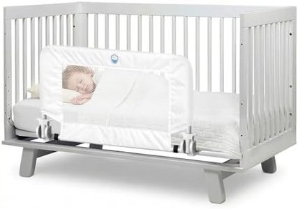 Salcod 43inch Universal Swing Down Crib Rail Guard, Convertible Crib Bed Rail for Toddlers, with Reinforced Wing Nut Safety System, Compatible with All Major Brand of Crib