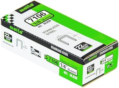meite 22 Gauge 3/8-inch Crown 304 Stainless Steel Staples with 1/4-inch Length for Upholstery Staplers 10,020 per Box (1 Box)