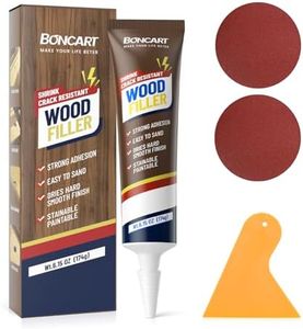 Boncart Wood Filler, 6.15 oz Paintable Wood Putty, Easy to Sand, Shrink & Crack Resistant, Quick Repair for Cracks, Holes and Damage (White)