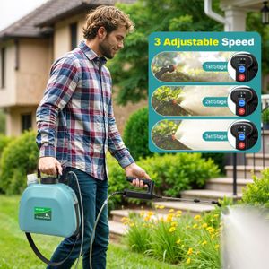 SYLSTAR Battery Powered Garden Sprayer 8L – Electric Weed Sprayer, 3 Mist Nozzles, USB Rechargeable, Blue