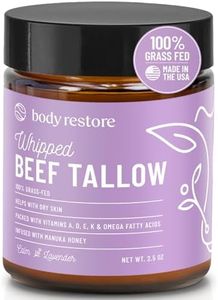 Body Restore Grass Fed Whipped Beef Tallow for Skin, Face, Body, Dry Skin - with Manuka Honey, Jojoba Oil, Fathers Day Unique Gifts for Dad, Grandpa, Son, Best Friend, Travel Essentials - Lavender