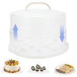 AquaLume 12 Inch Cake Carrier with Lid and Handle – Heavy-Duty Cake Container for Baking Events & Outdoor Trips | Adjustable Height,Portable Food Cake Carrier Storage Solution for Picnics & Camping