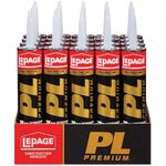 Lepage PL Premium Polyurethane Construction Adhesive, Versatile Construction Glue for Wood, Concrete, Stone & More - 295 ml Cartridge, 20 Pack