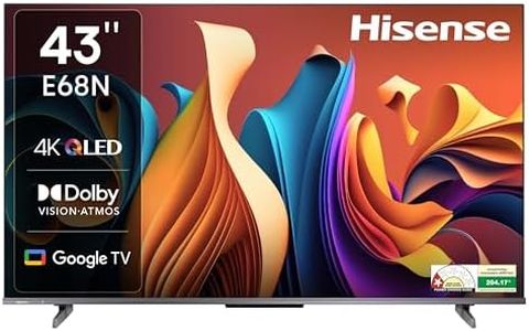 Hisense 108 cm (43 inches) E68N Series 4K Ultra HD Smart Google QLED TV 43E68N (Grey)