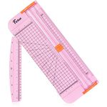 Firbon A4 Paper Cutter 12 Inch Titanium Paper Trimmer Scrapbooking Tool with Automatic Security Safeguard and Side Ruler for Craft Paper, Coupon, Label and Cardstock (Pink)