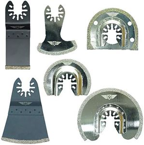 6 x TopsTools FAKD6 Cuchillas de diamante para lechada para Dewalt Stanley Black and Decker Bosch Fein (No-StarLock) Makita Milwaukee Ryobi Worx Multi herramienta accesorios