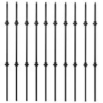 TOUCAN Staircase Iron Balusters (Box of 10) Stair Parts 1/2" Square Metal Balusters - Hollow Double Knuckle Staircase Spindles (Real Satin Black), TFHB04-1