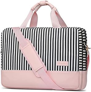 Laptop Bag for Women Computer Bags 15.6 Inch Laptop Case,Water Resistant Canvas Women Briefcase for Work,Business,Travel (Pink), Pink, Large, Tote