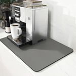 Coffee Mat Coffee Bar Mat Hide Stain Absorbent Drying Mat with Waterproof Rubber Backing Fit Under Coffee Maker Coffee Machine Coffee Pot Espresso Machine Coffee Bar Accessories (Grey, 12"x19")