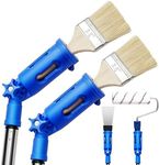 WILLBOND 2 Pcs Paint Brush Extender Multi-Angle Paint Edger Tool for Walls Extension Pole Attachments Roller Scraper Paint Brush Holder Rotating Head Edger Painting Tool for Ceilings Trim Corner