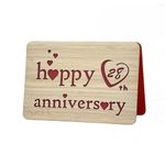 DELLA STELLA Wooden 28th Anniversary Card,Handmade 28 Years Wedding Anniversary Greeting Cards, 28th wood anniversary card for Her,Him,Husband,Wife