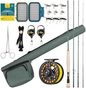 SF Kit di base per canna da pesca a mosca, 4 pezzi, 2,4 m, verde smeraldo, 24 denti, in fibra di carbonio, con mulinello, custodia per canna, scatola per mosche con mosche, leader conico, strumenti