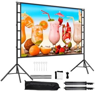 lejiada Projector Screen and Stand, 100'' Upgraded Large Projection Screen Anti Crease with Carry Bag for Party Home Movie Nights, Film Festivals, Business Presentations, Meetings,Outdoor